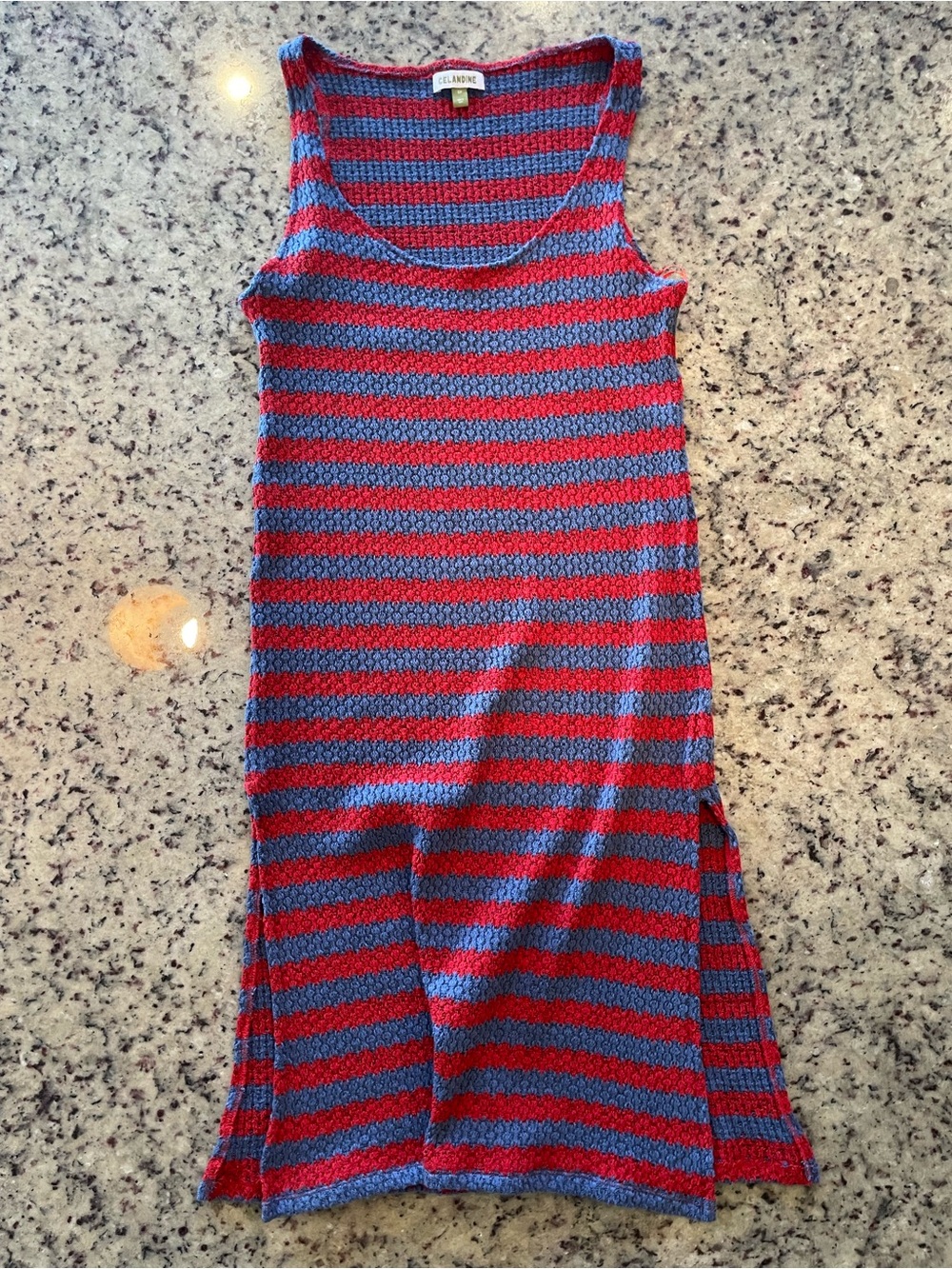 New Anthropologie Celandine Striped Knit Tank Dress - Red & Blue S